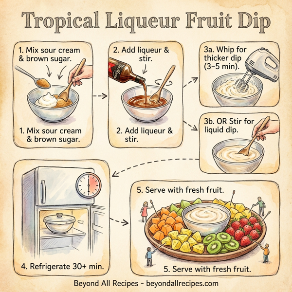 Tropical Liqueur Fruit Dip instructions