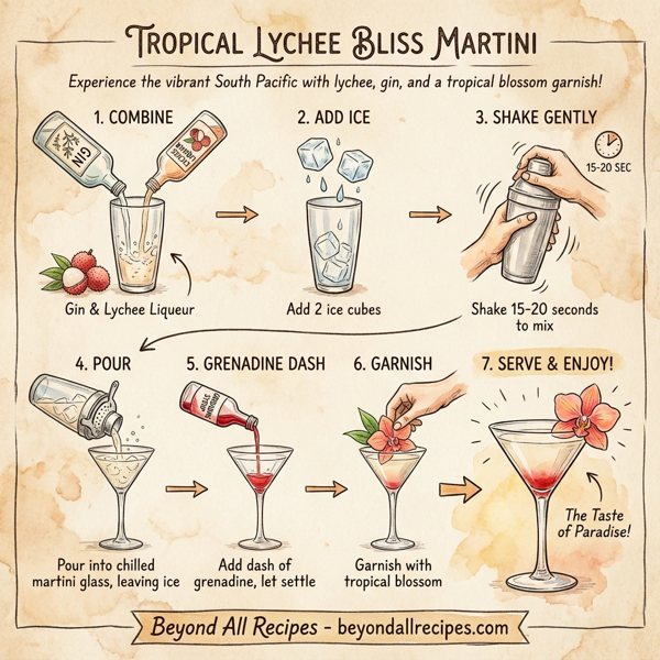 Tropical Lychee Bliss Martini instructions