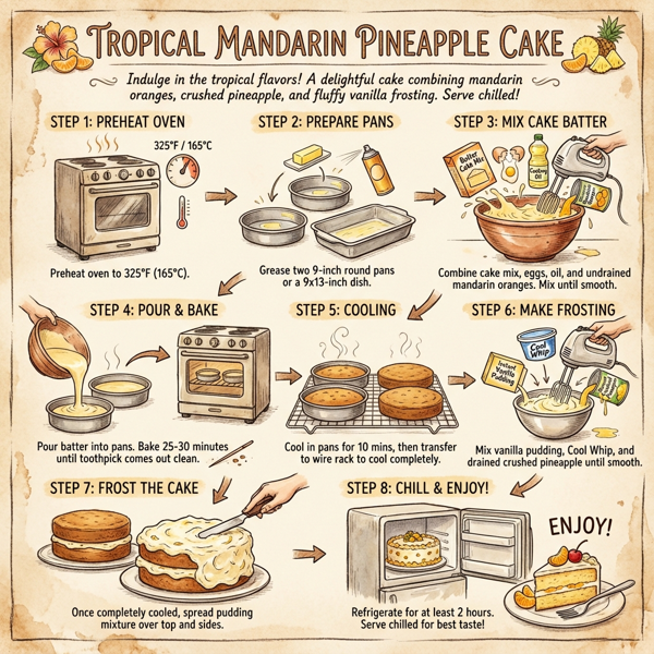 Tropical Mandarin Pineapple Cake instructions