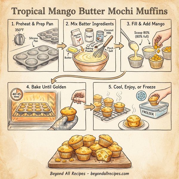 Tropical Mango Butter Mochi Muffins instructions