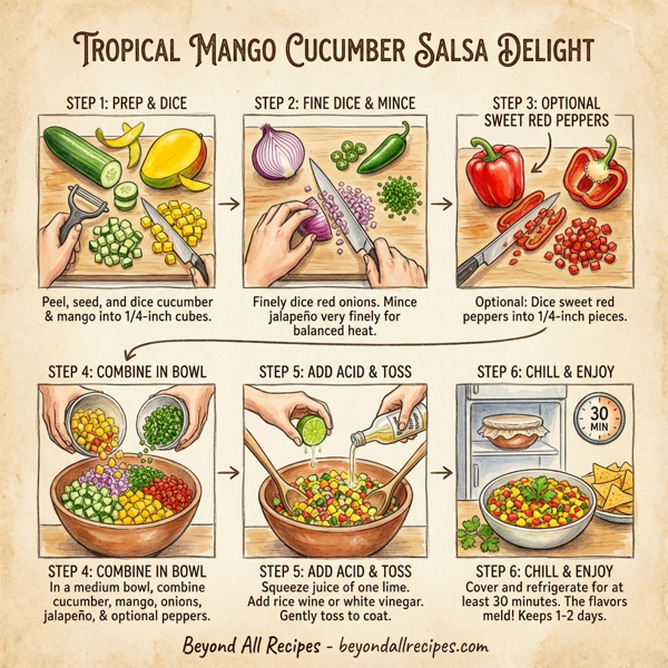 Tropical Mango Cucumber Salsa Delight instructions