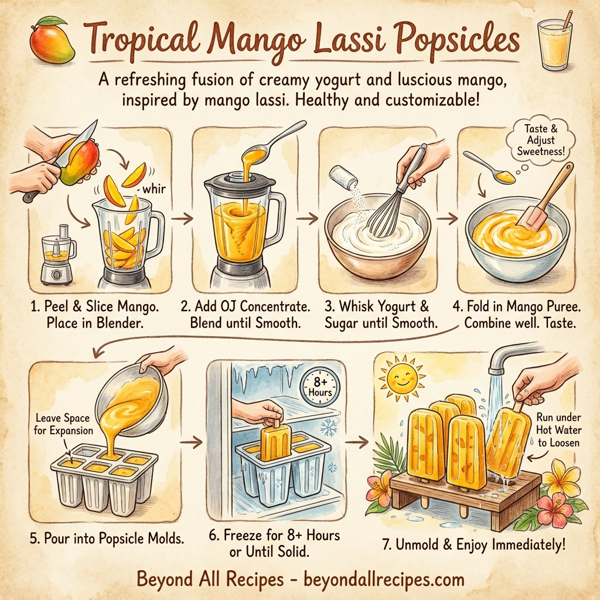 Tropical Mango Lassi Popsicles instructions