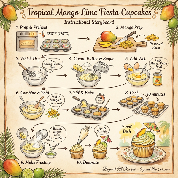 Tropical Mango Lime Fiesta Cupcakes instructions