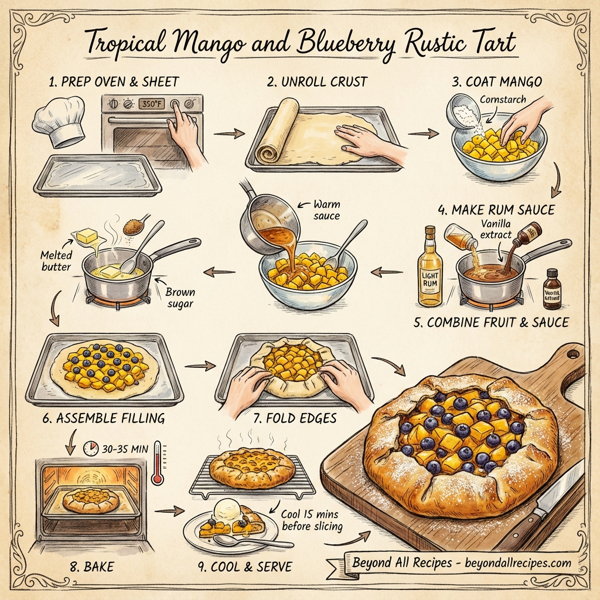 Tropical Mango and Blueberry Rustic Tart instructions