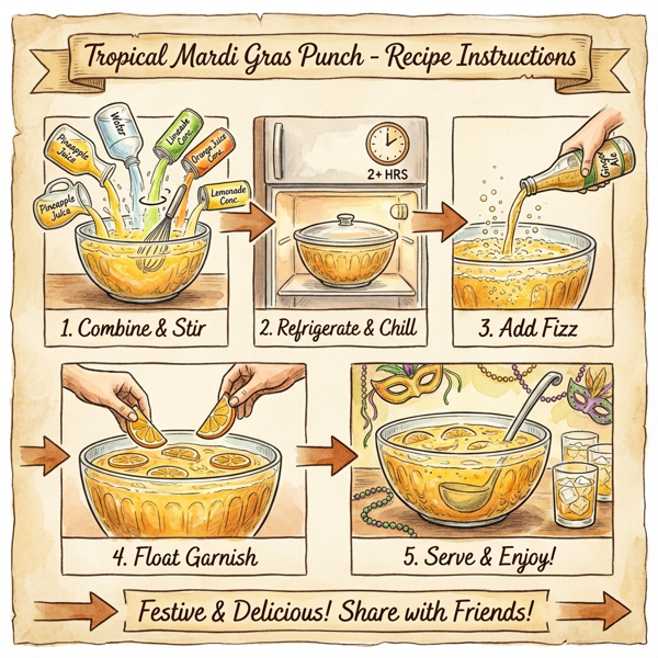 Tropical Mardi Gras Punch instructions