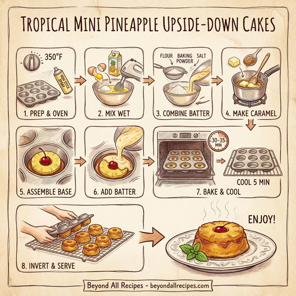 Tropical Mini Pineapple Upside-Down Cakes instructions