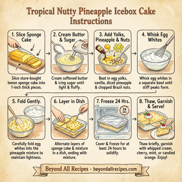 Tropical Nutty Pineapple Icebox Cake instructions