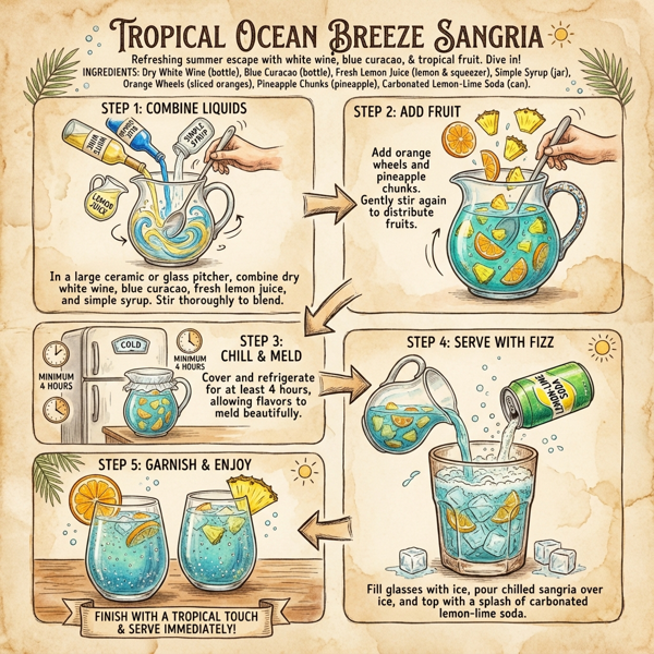 Tropical Ocean Breeze Sangria instructions