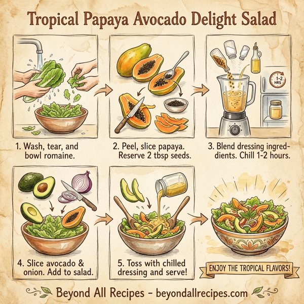Tropical Papaya Avocado Delight Salad instructions