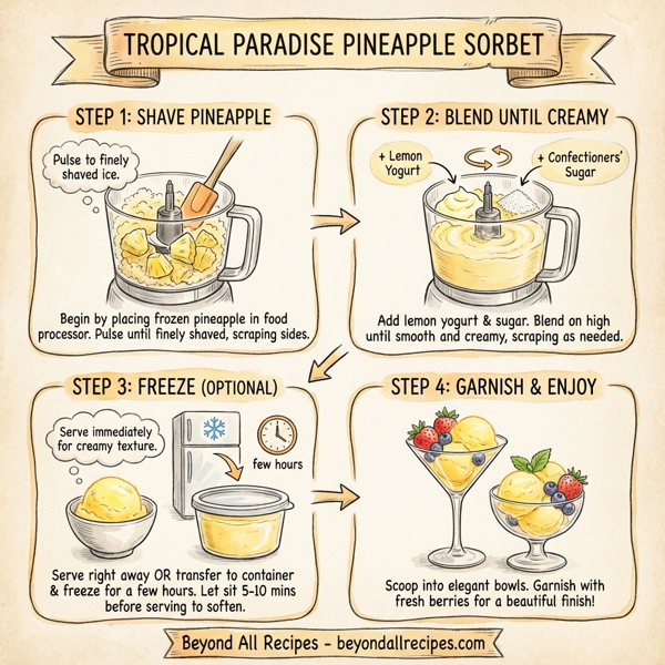 Tropical Paradise Pineapple Sorbet instructions