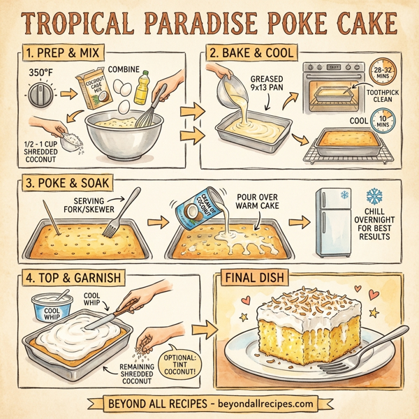 Tropical Paradise Poke Cake instructions