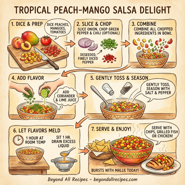 Tropical Peach-Mango Salsa Delight instructions