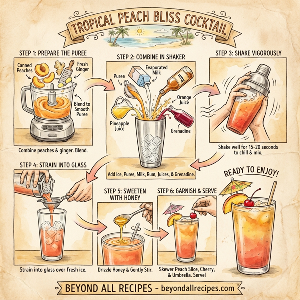 Tropical Peach Bliss Cocktail instructions