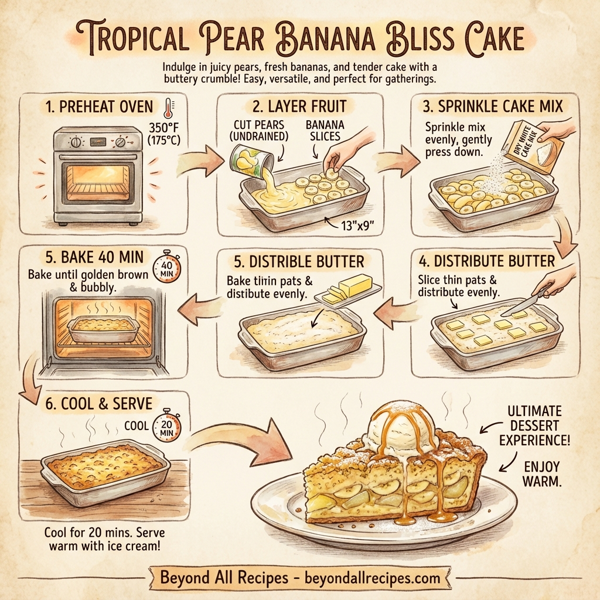 Tropical Pear Banana Bliss Cake instructions