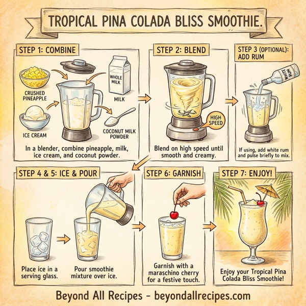 Tropical Pina Colada Bliss Smoothie instructions