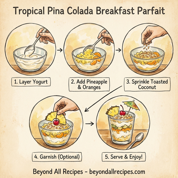 Tropical Pina Colada Breakfast Parfait instructions