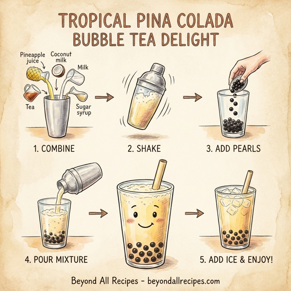 Tropical Pina Colada Bubble Tea Delight instructions