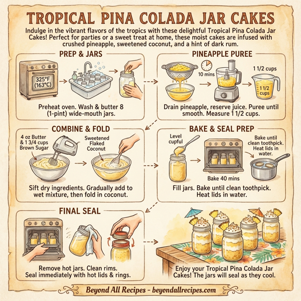Tropical Pina Colada Jar Cakes instructions