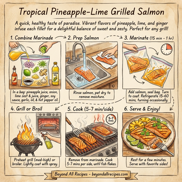 Tropical Pineapple-Lime Grilled Salmon instructions