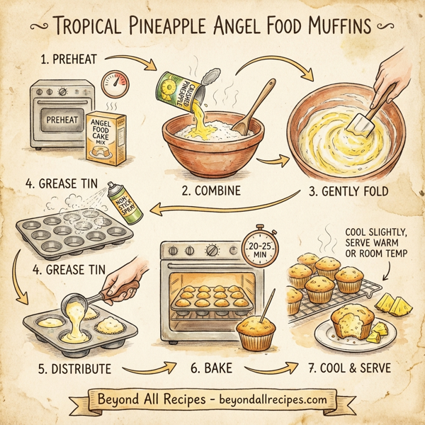 Tropical Pineapple Angel Food Muffins instructions
