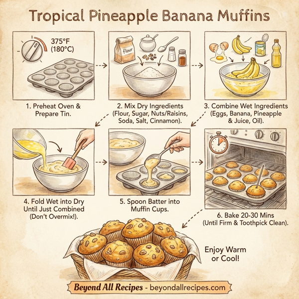 Tropical Pineapple Banana Muffins instructions