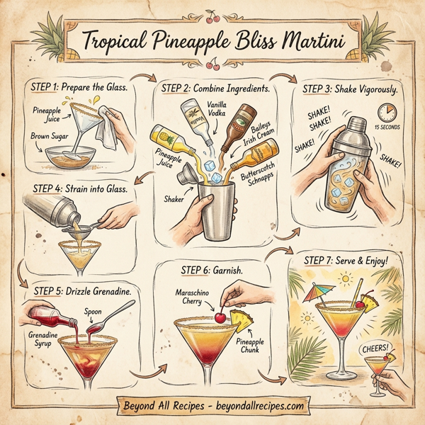 Tropical Pineapple Bliss Martini instructions