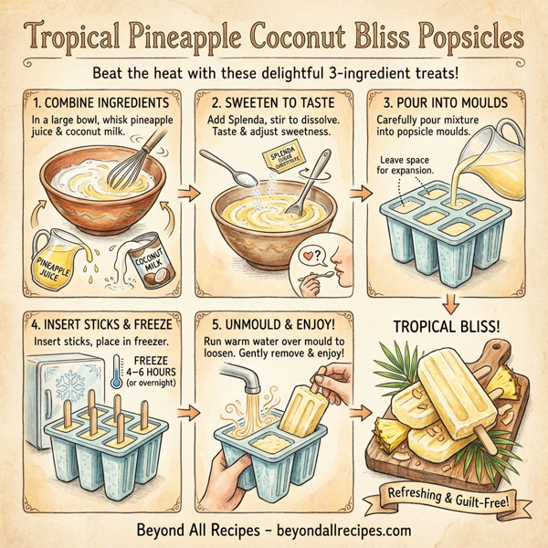 Tropical Pineapple Coconut Bliss Popsicles instructions