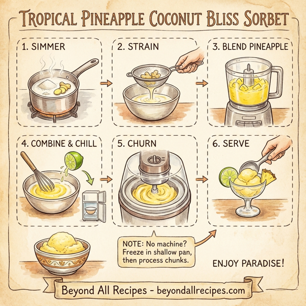 Tropical Pineapple Coconut Bliss Sorbet instructions