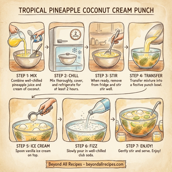 Tropical Pineapple Coconut Cream Punch instructions