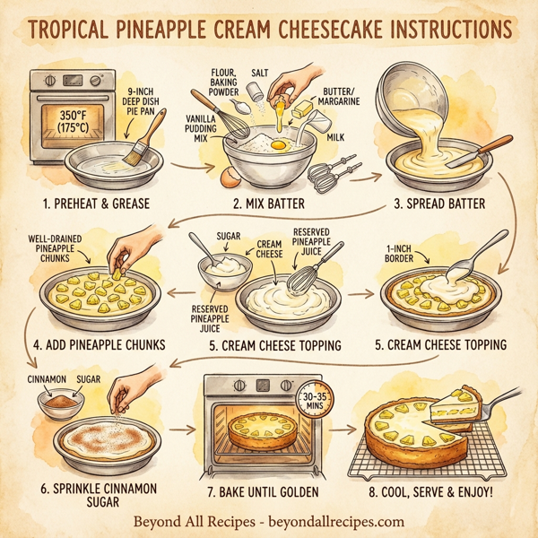 Tropical Pineapple Cream Cheesecake instructions