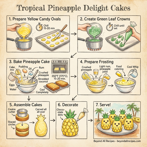 Tropical Pineapple Delight Cakes instructions