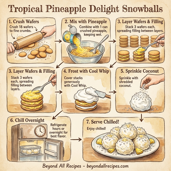 Tropical Pineapple Delight Snowballs instructions