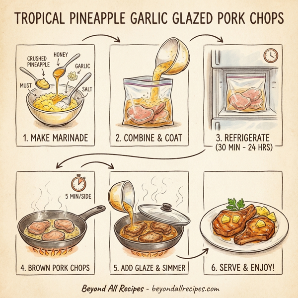 Tropical Pineapple Garlic Glazed Pork Chops instructions