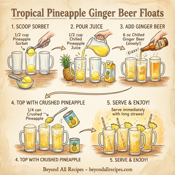 Tropical Pineapple Ginger Beer Floats instructions