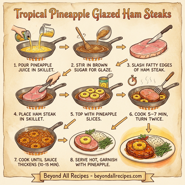 Tropical Pineapple Glazed Ham Steaks instructions