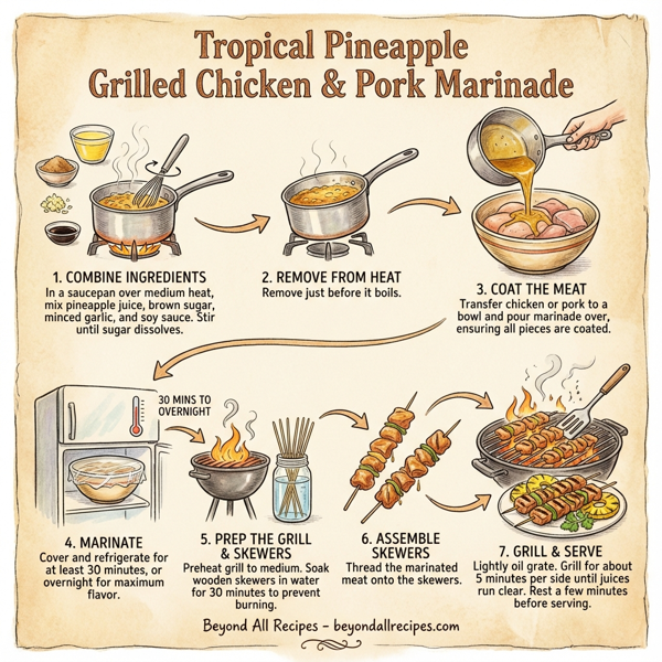 Tropical Pineapple Grilled Chicken & Pork Marinade instructions