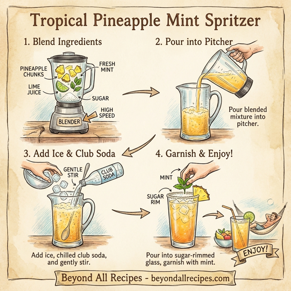 Tropical Pineapple Mint Spritzer instructions