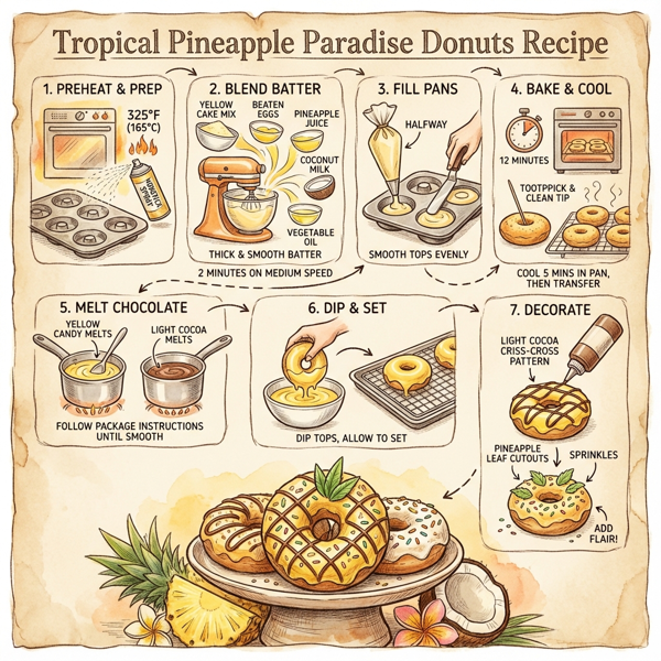 Tropical Pineapple Paradise Donuts instructions