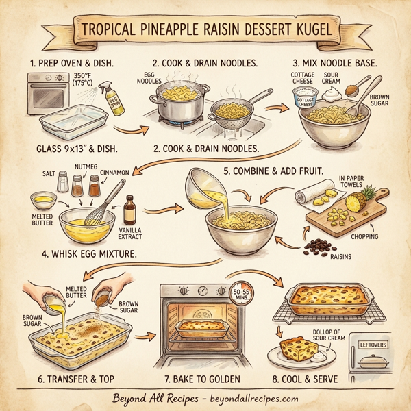 Tropical Pineapple Raisin Dessert Kugel instructions