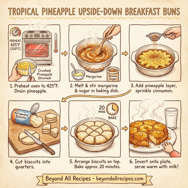Tropical Pineapple Upside-Down Breakfast Buns instructions