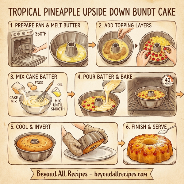 Tropical Pineapple Upside Down Bundt Cake instructions