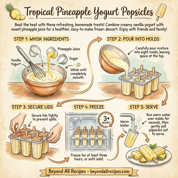 Tropical Pineapple Yogurt Popsicles instructions