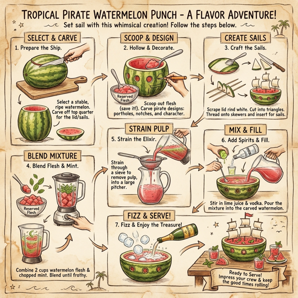 Tropical Pirate Watermelon Punch instructions