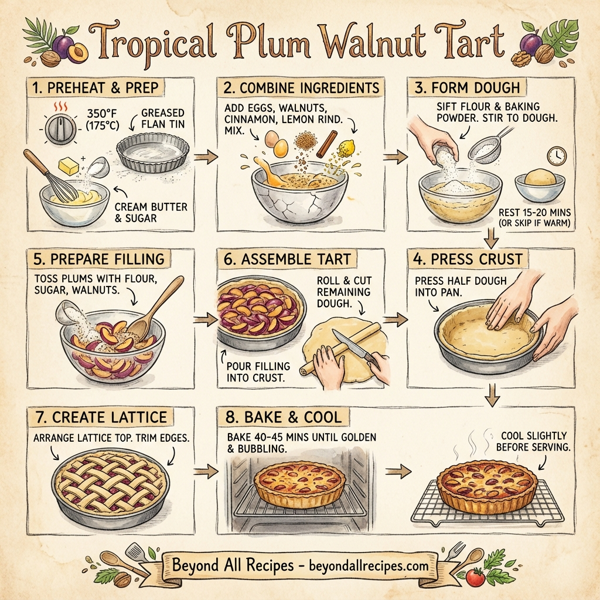 Tropical Plum Walnut Tart instructions