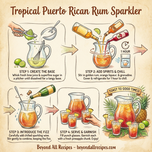 Tropical Puerto Rican Rum Sparkler instructions