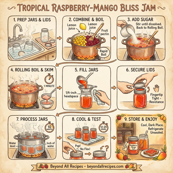 Tropical Raspberry-Mango Bliss Jam instructions