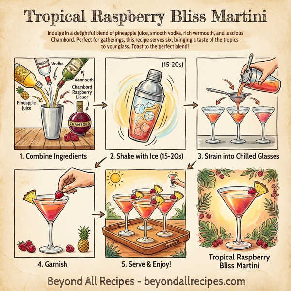Tropical Raspberry Bliss Martini instructions