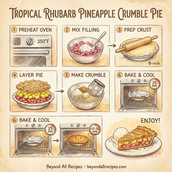 Tropical Rhubarb Pineapple Crumble Pie instructions