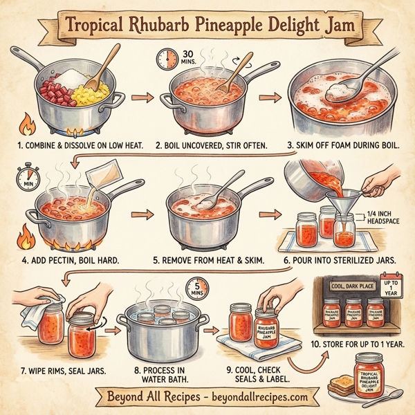Tropical Rhubarb Pineapple Delight Jam instructions