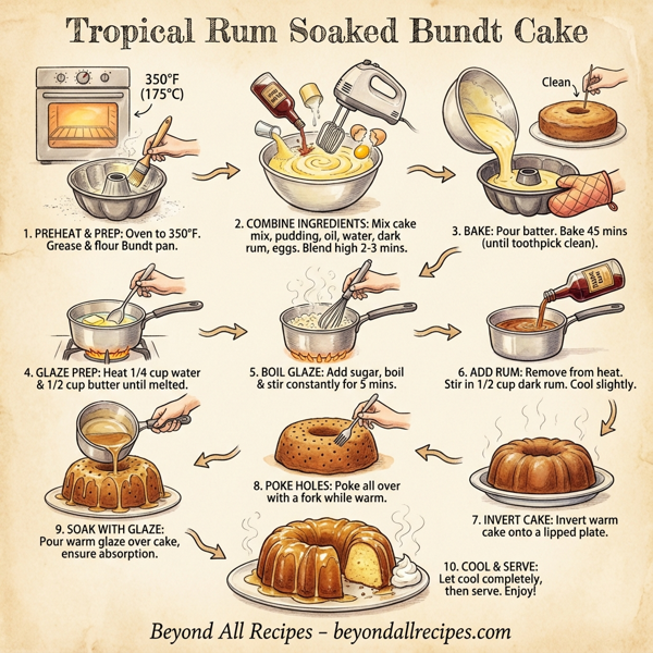 Tropical Rum Soaked Bundt Cake instructions